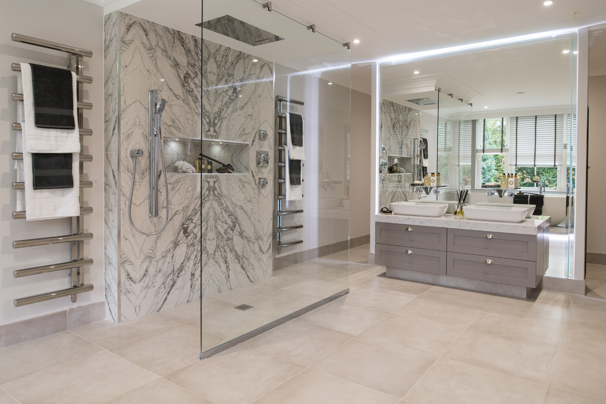 Minoli Marvel Statuario Select book matched marble effect tiles