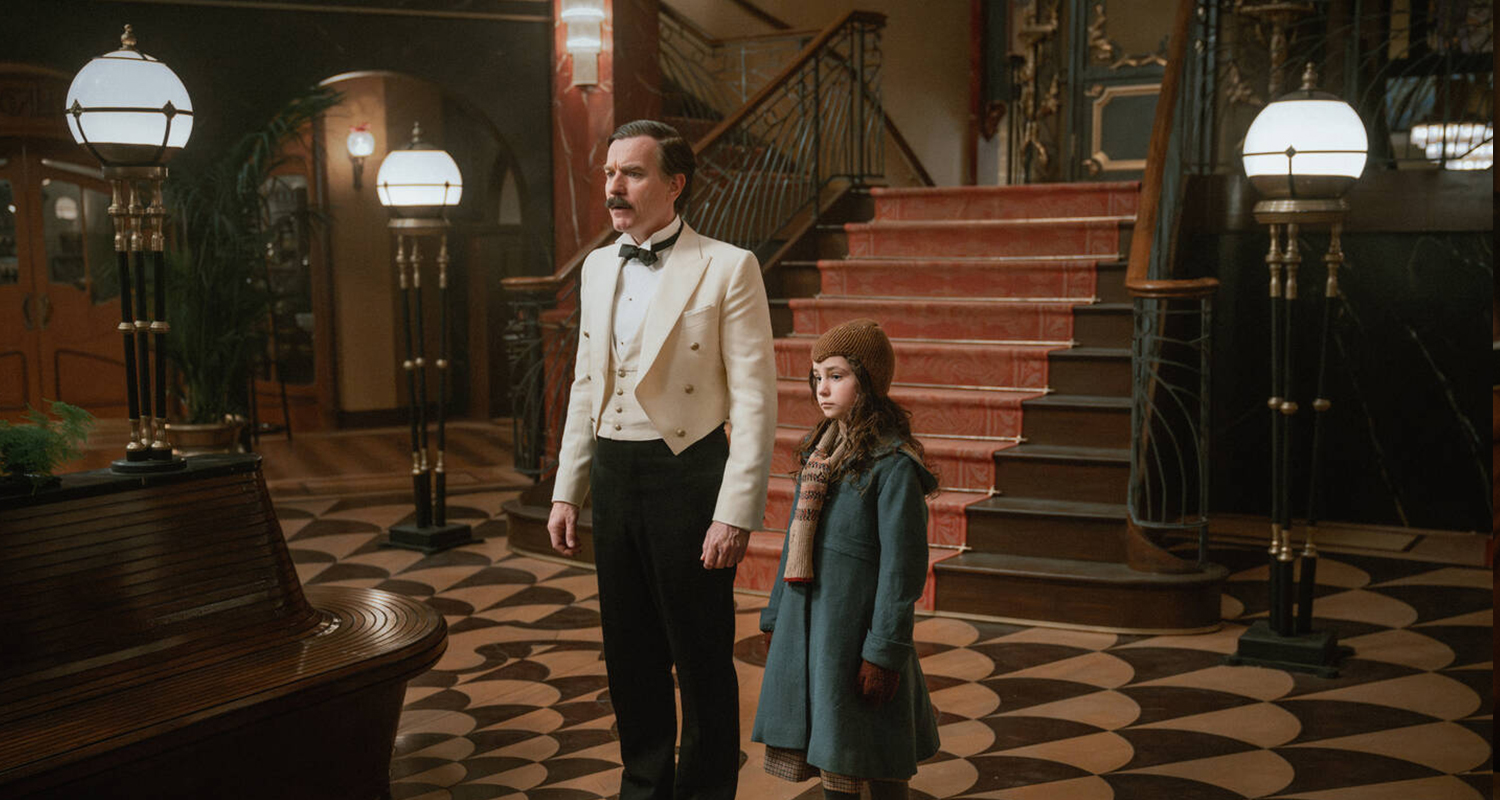 Globe Floor Lamps and crystal column wall lights on the set of A Gentleman in Moscow.  