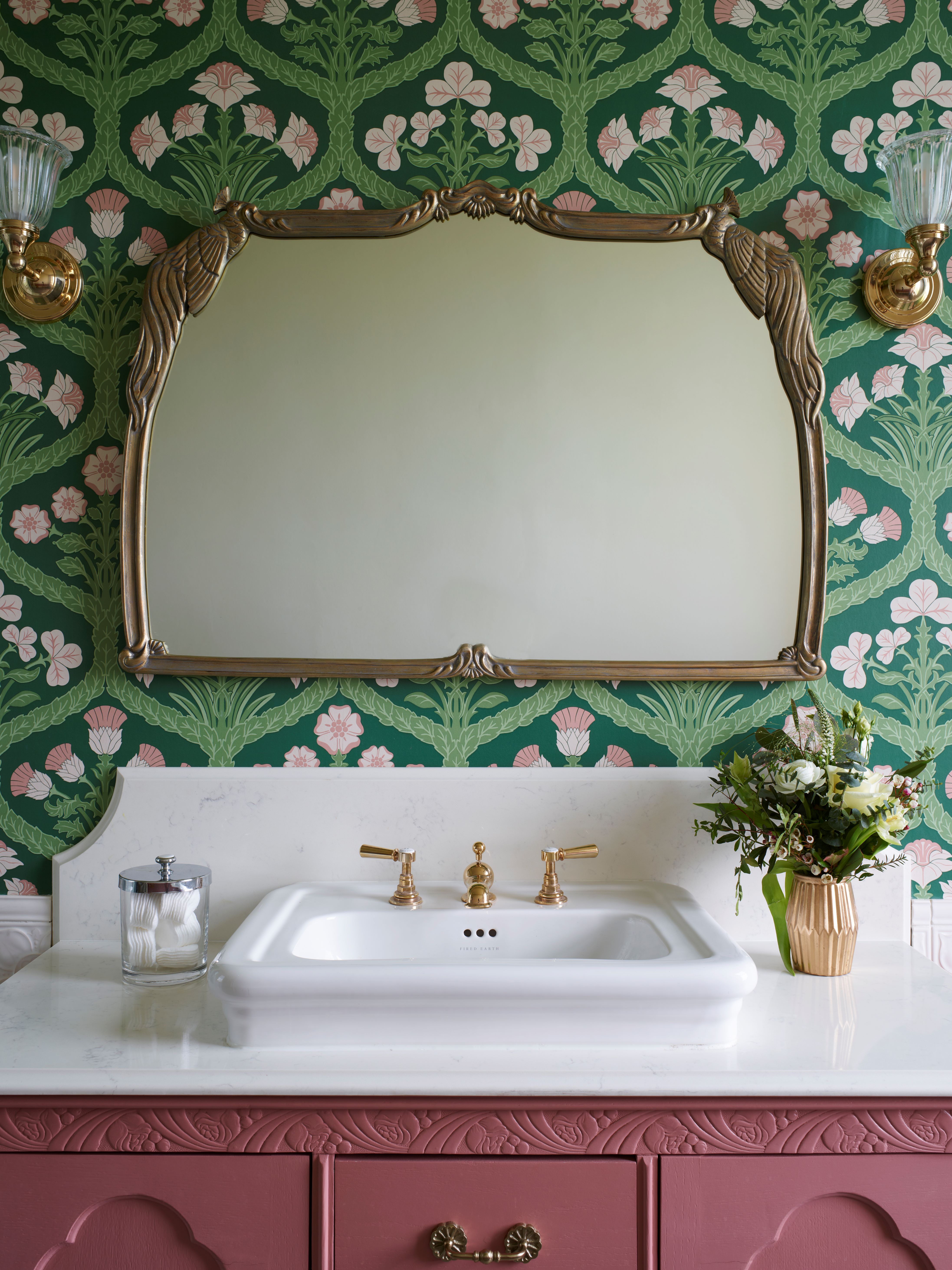 Pink Vanity Unit and Mirror