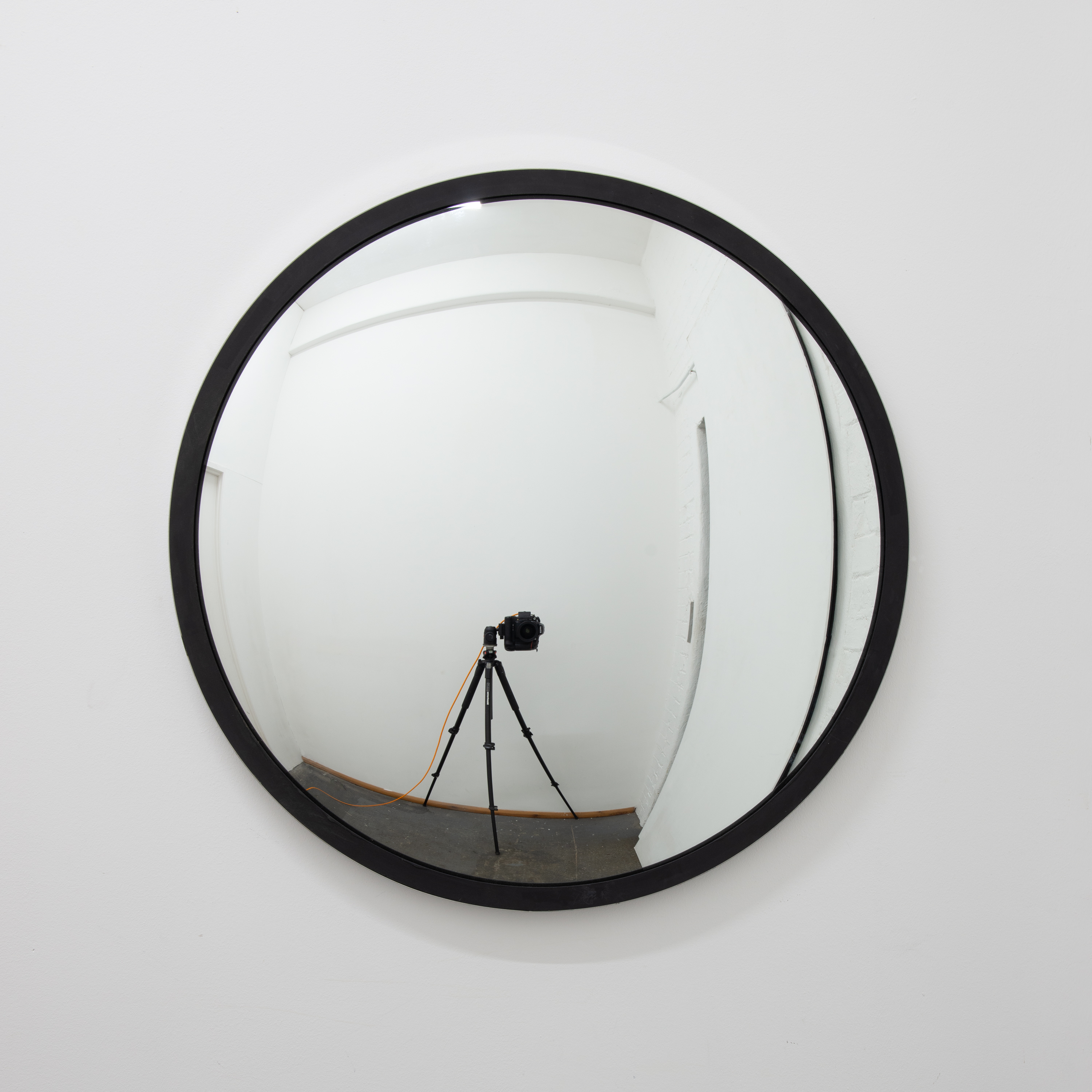 Std Silver Convex Mirror with a Black Frame