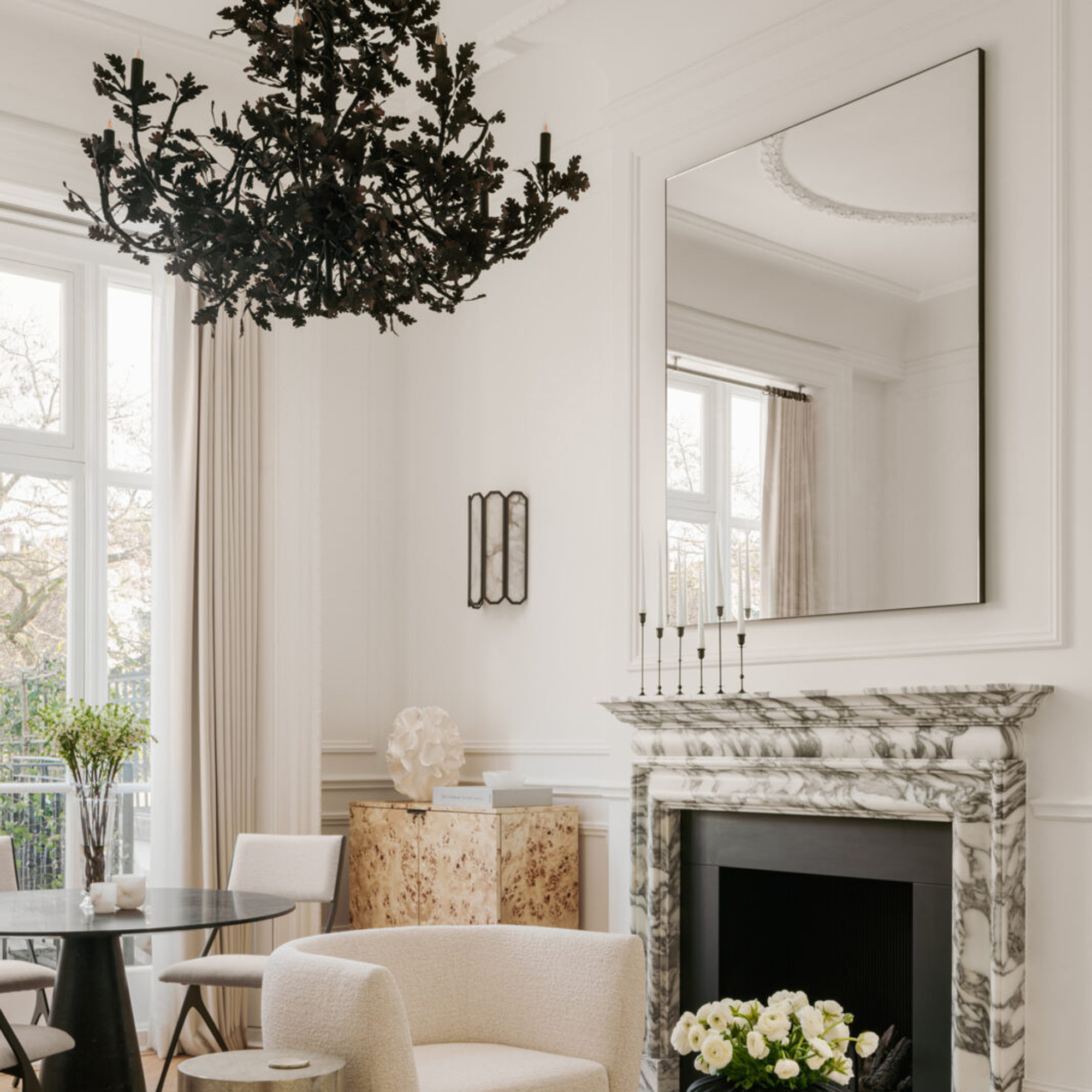 Oversized Rectangular Mirror with Handcrafted Bronze Patina Minimalist Frame