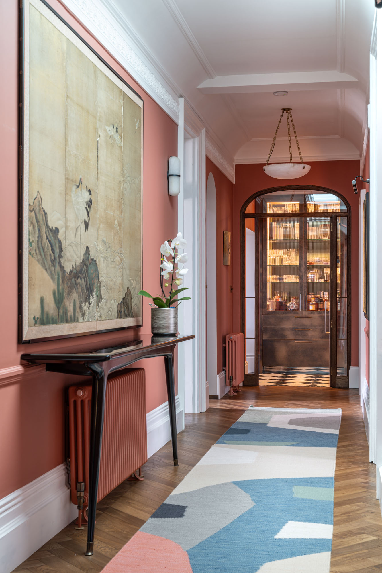 Dramatic hall with bespoke furniture 