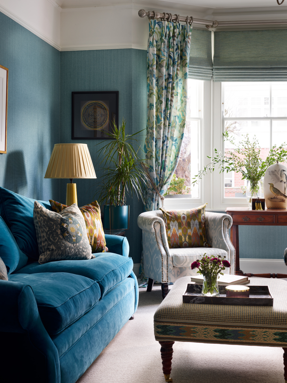Teal Sofa in sitting room