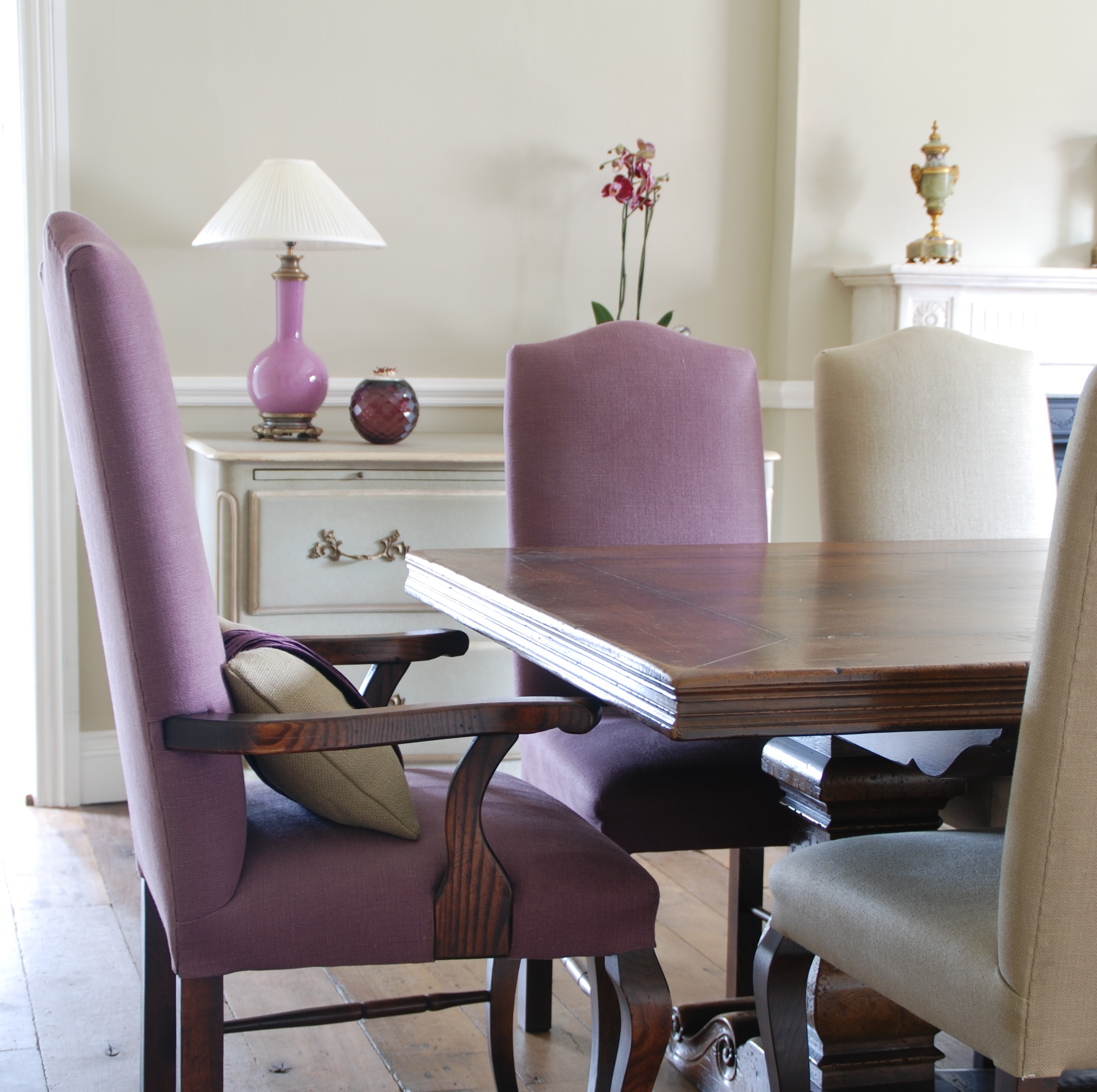 Purple dining chairs