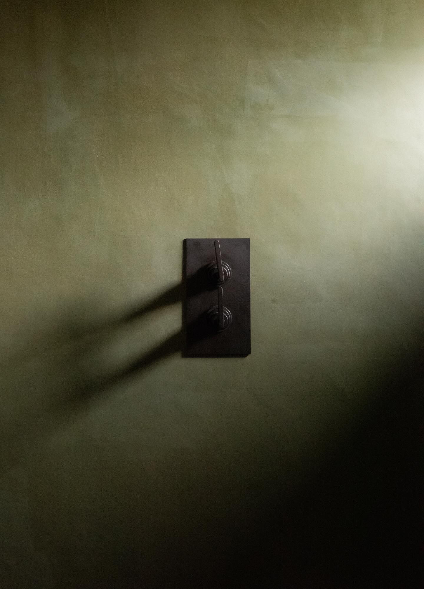 A dual shower thermostat controls.