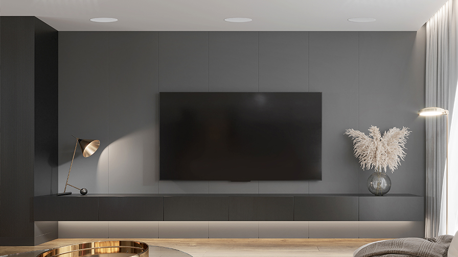 Monitor Audio TV display showing In-ceiling speakers