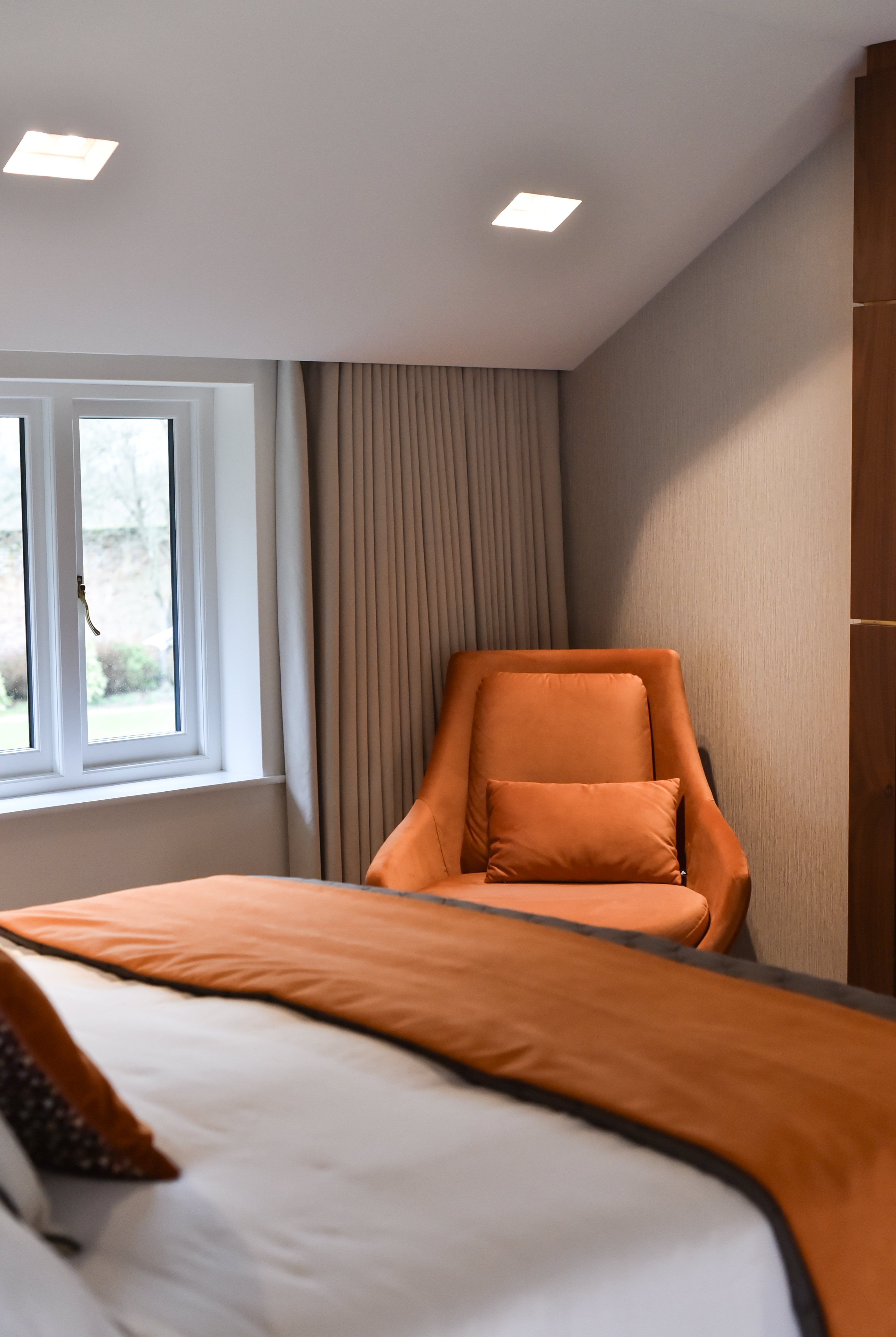 Neutrals, terracotta and orange colour scheme