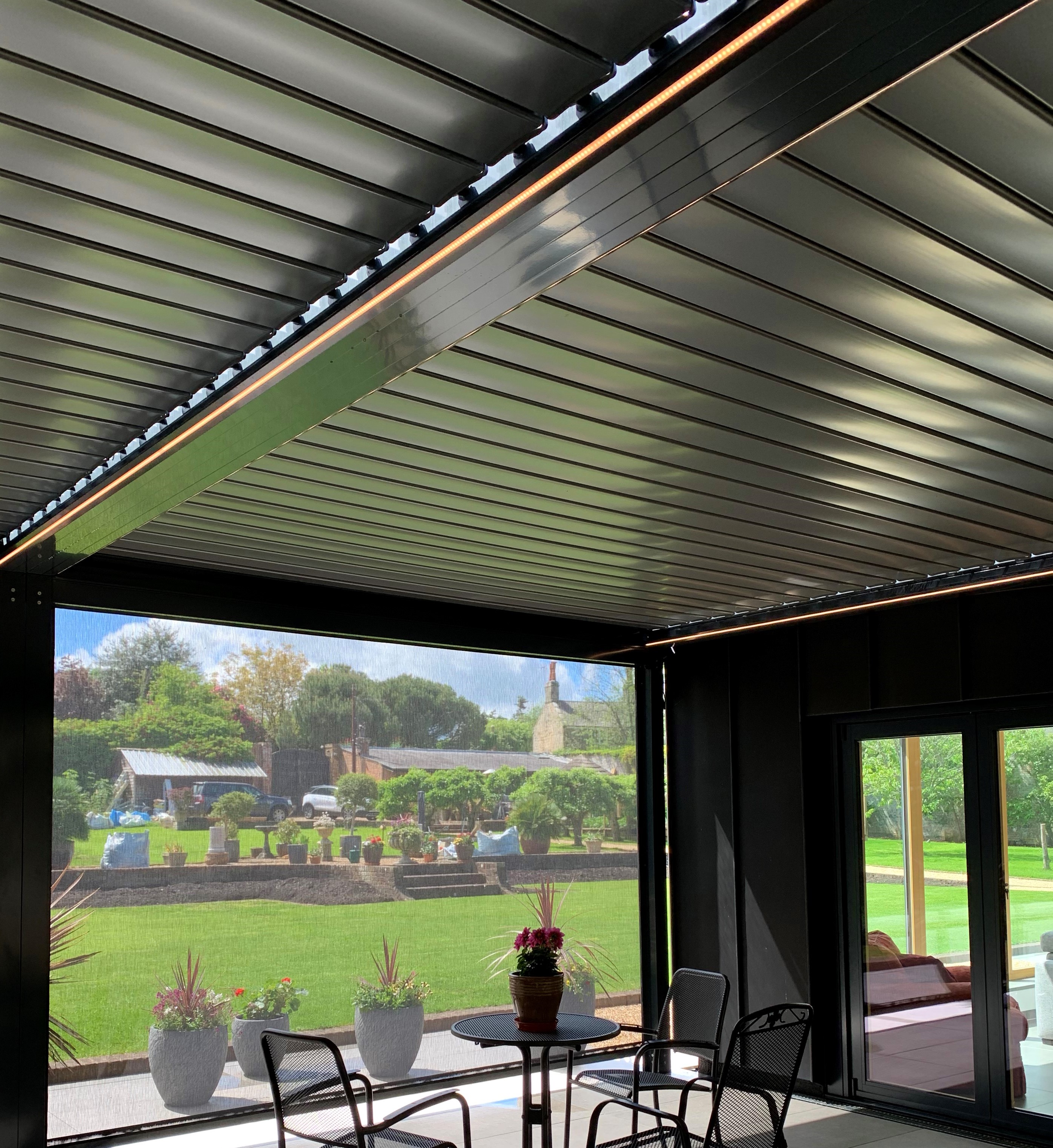 Luxury pergolas create a beautifully calm outdoor area