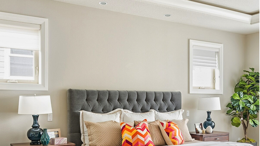 Monitor Audio CPC-120 'Spotlight' In-Ceiling Speakers within a bedroom setting