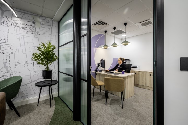 View into interview room