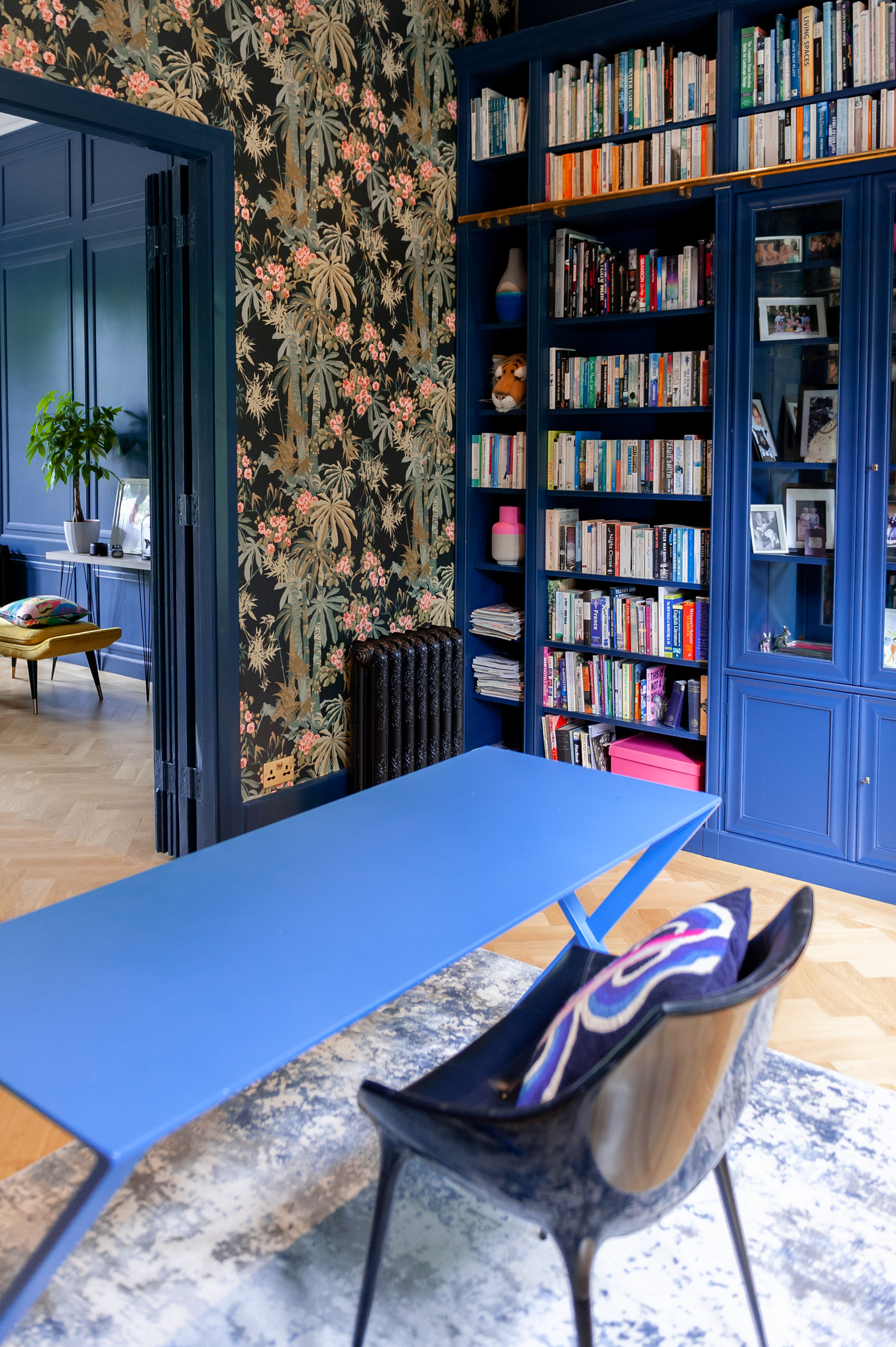 Interior design bookshelf and dining