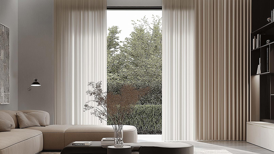 VENESTRE double sheer curtains in luxury lounge
