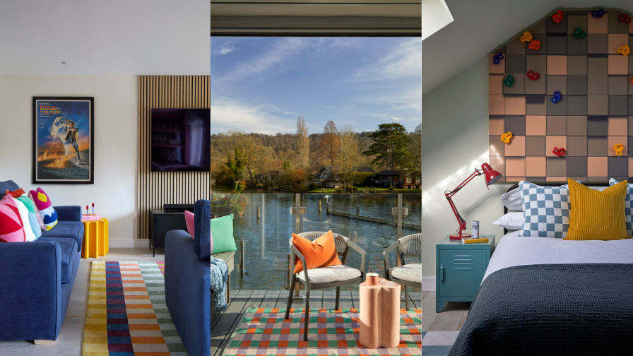 Staying true to the selected palette, bold furnishings compliment the outside backdrop of Marlow Mill