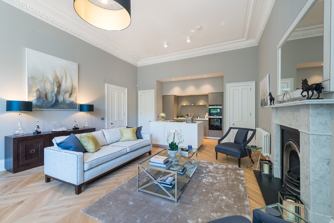 Chevron parquet flooring