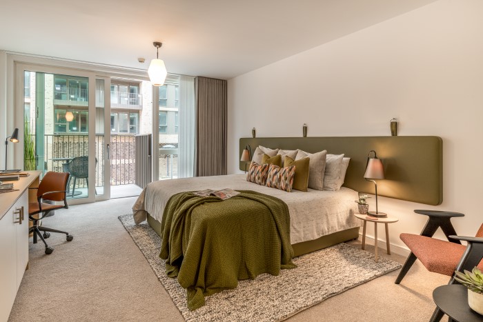 bedroom with balcony.