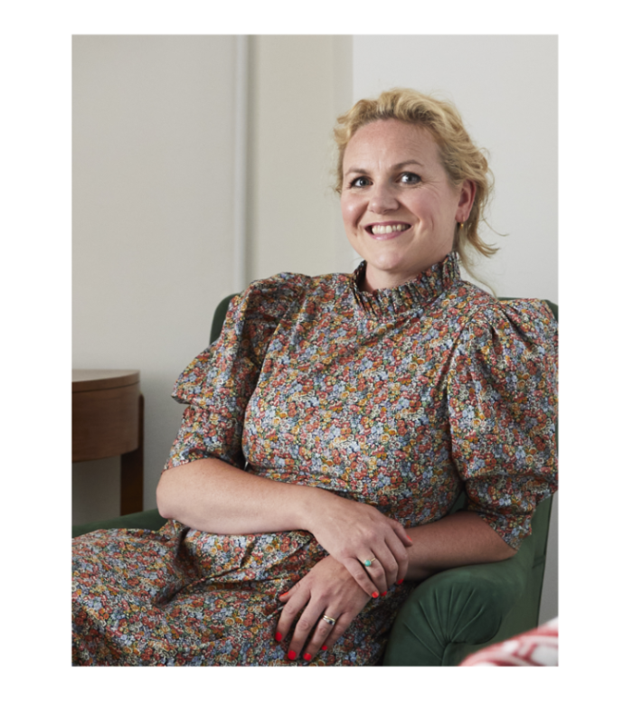 blonde smiling woman