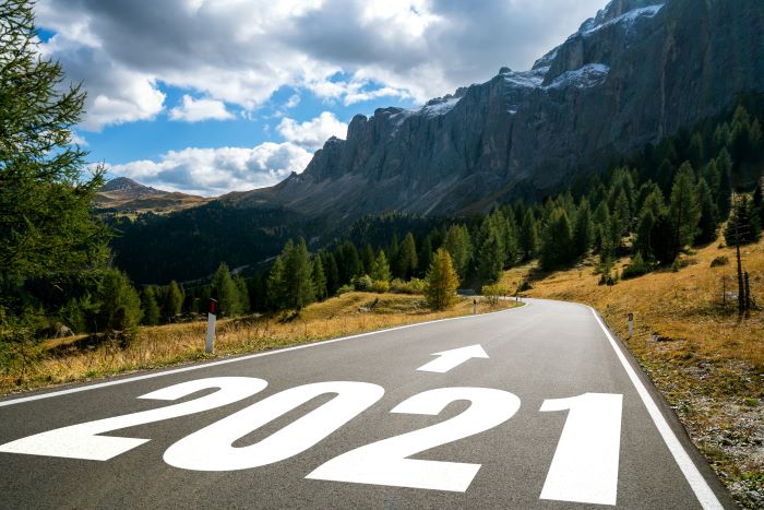 2021 on a road near trees