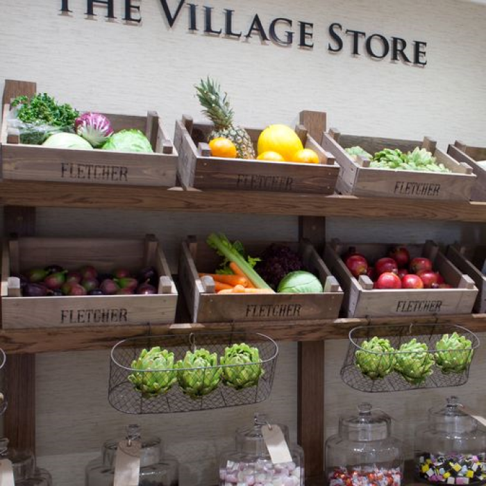 fruit and vegetables on display