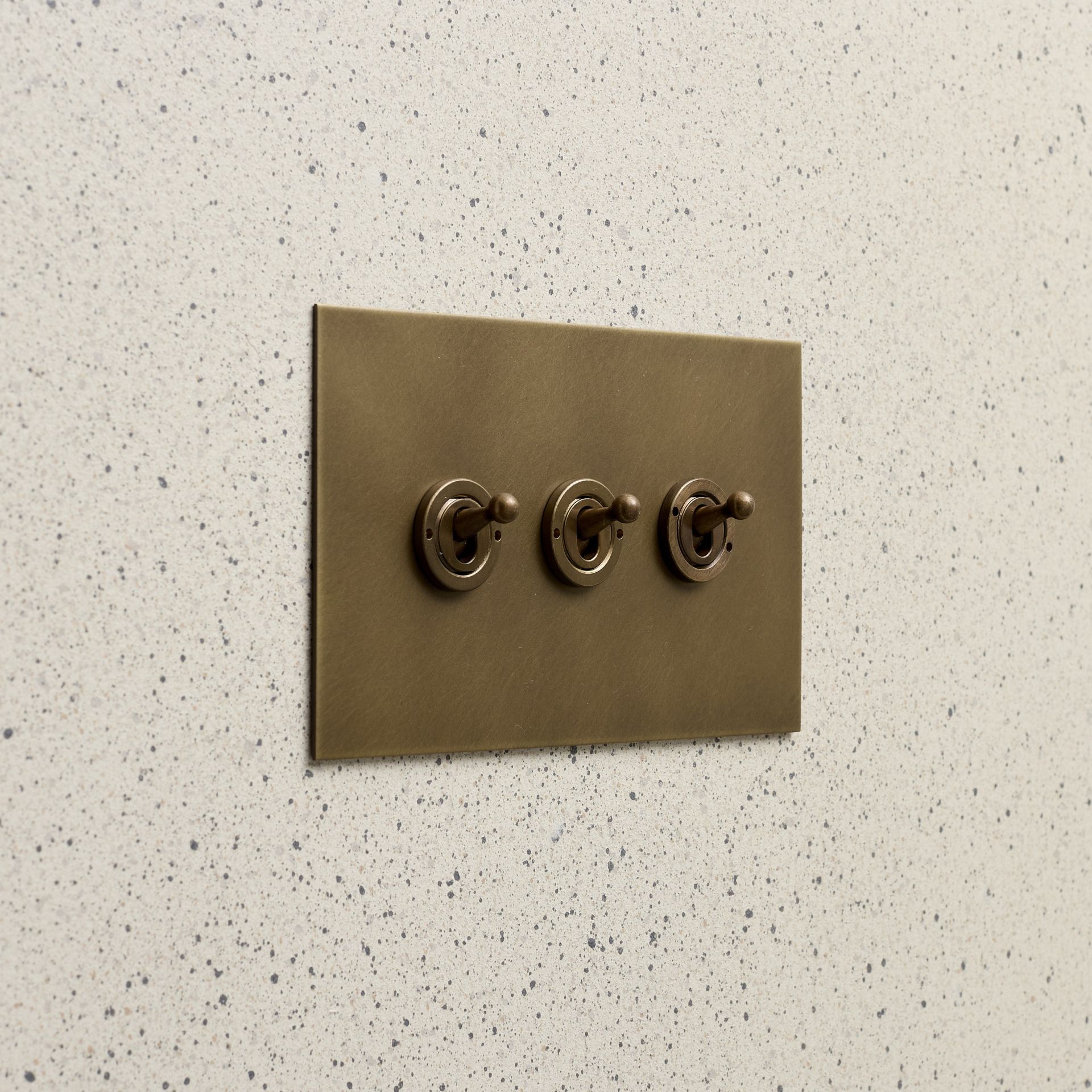 3 Gang Dolly Switch in Matte Brass