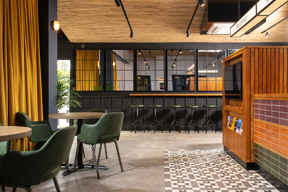 Tables and chairs in the cafe