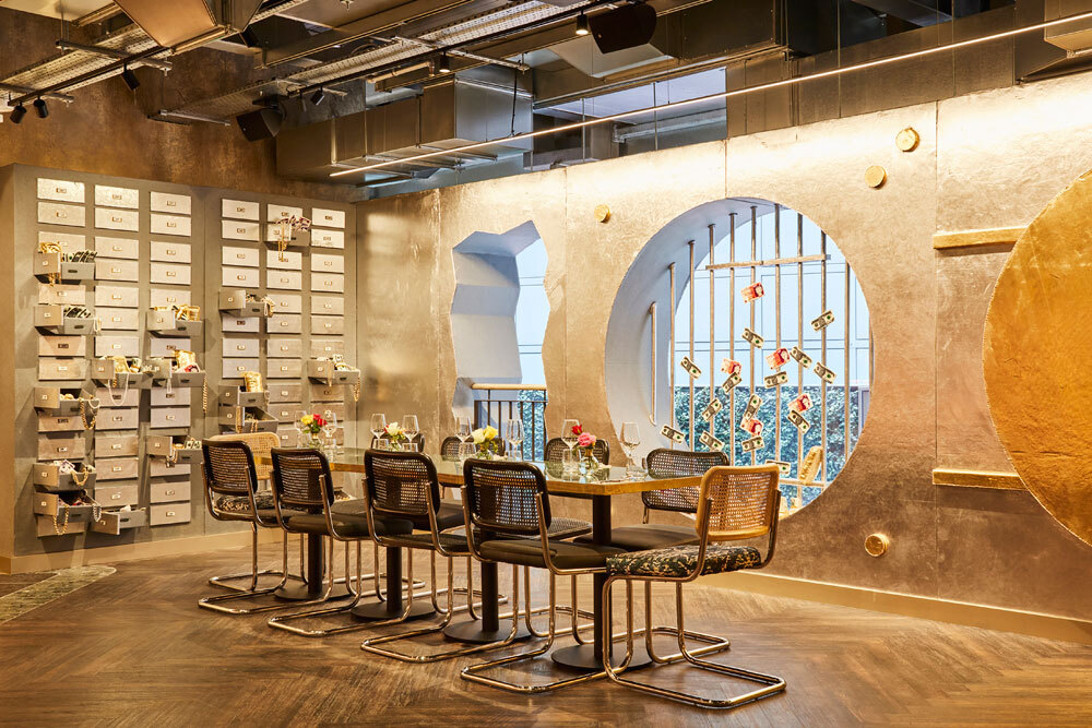 Seating area in restaurant