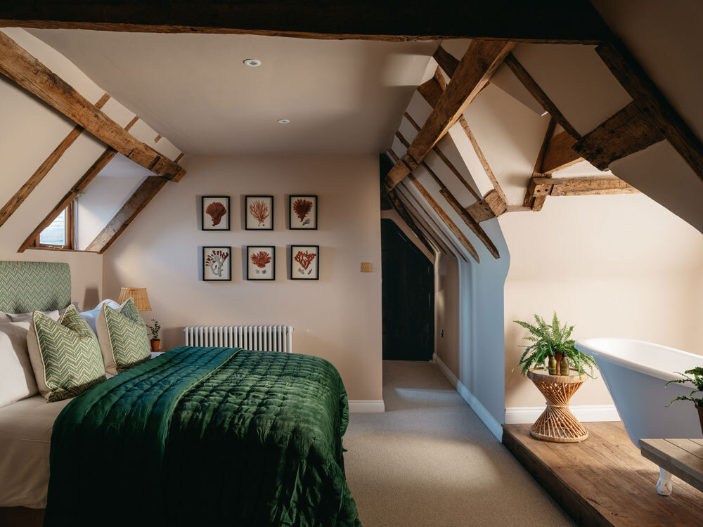 Bedroom with exposed beams