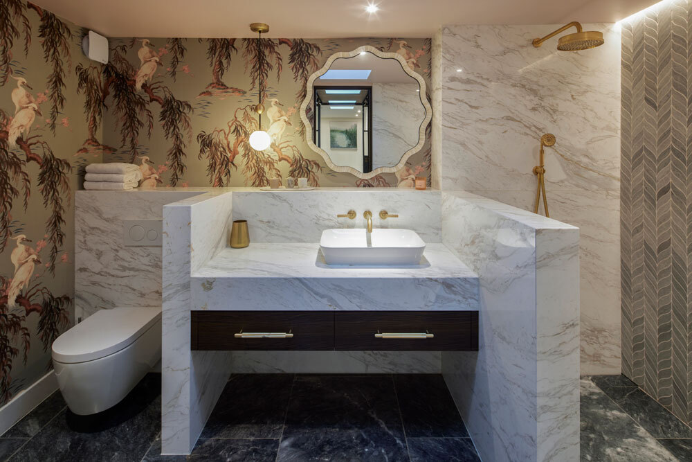 Bathroom with large vanity unit