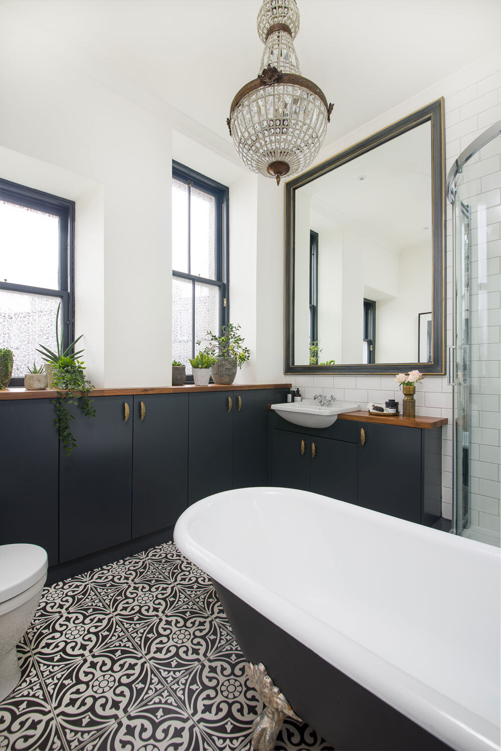 Bathroom with freestanding bath