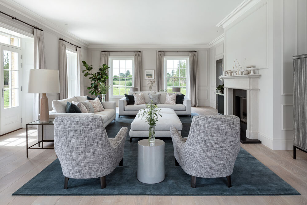 Large armchairs in room