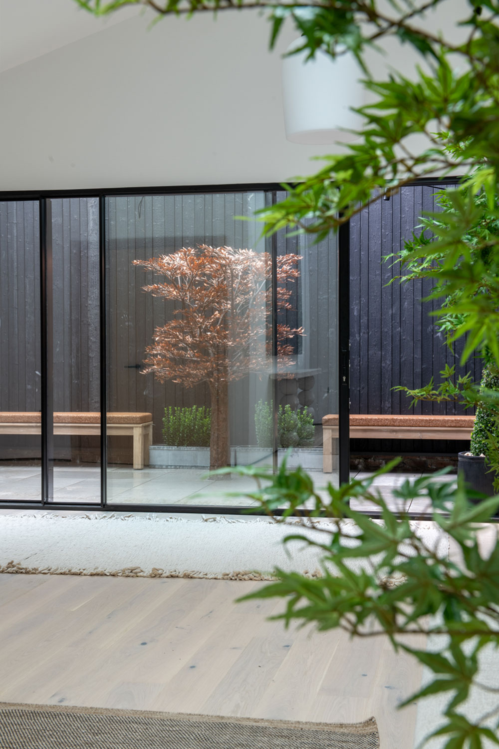 Courtyard with trees.