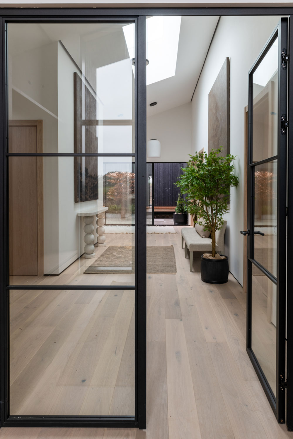 Entrance with view to outdoor courtyard.