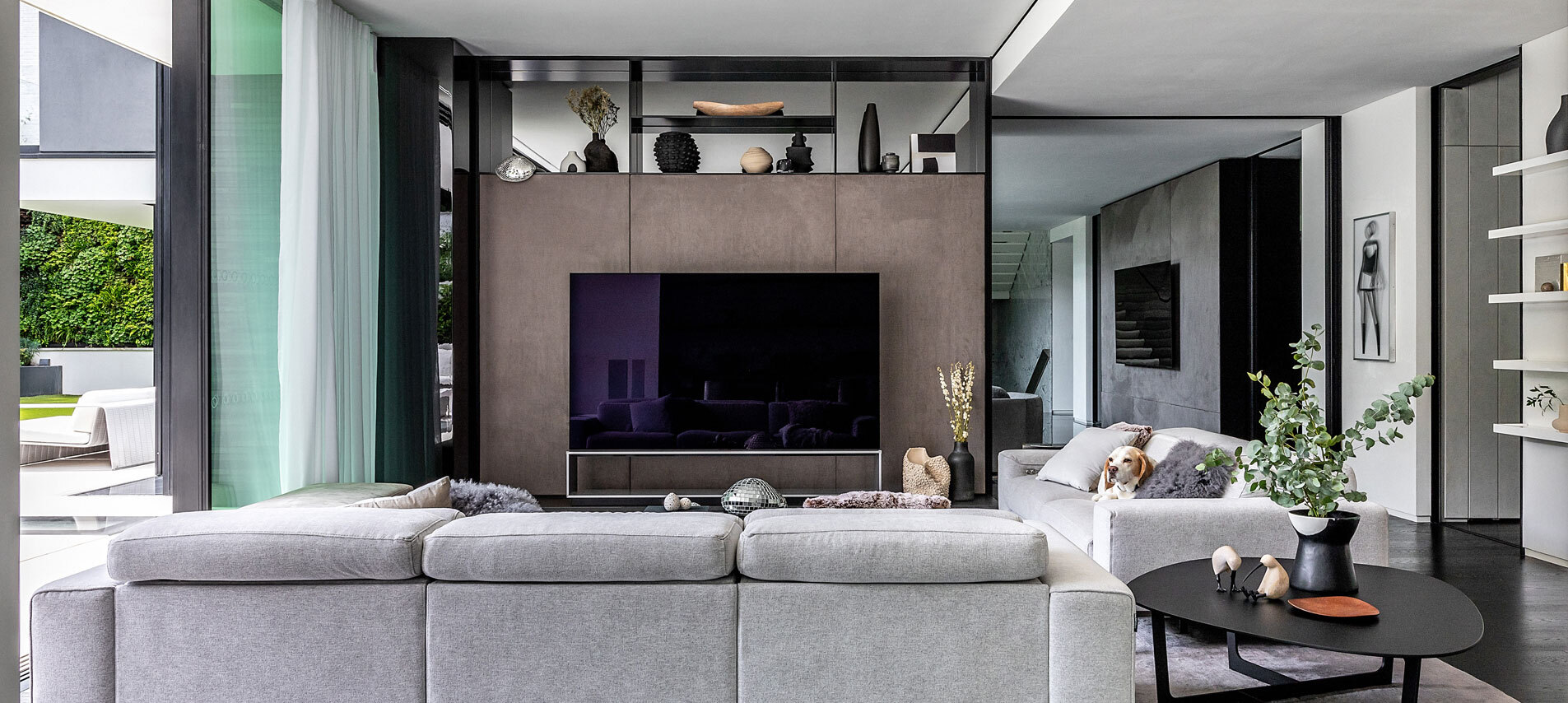 Family living room with tv