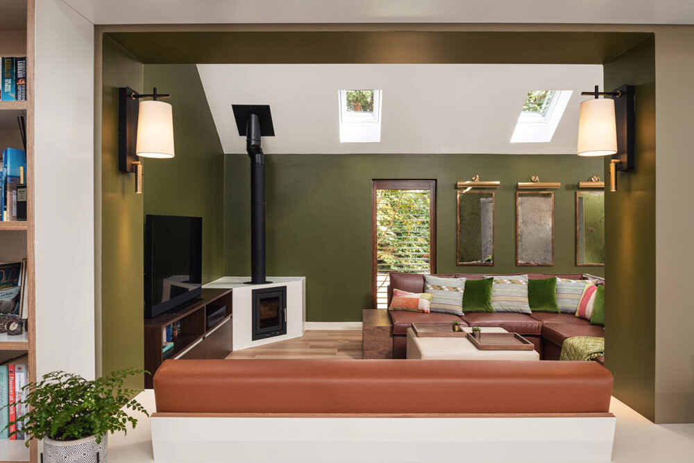 Living area with corner sofa