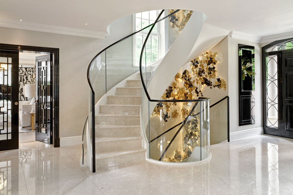 Stairway with glass