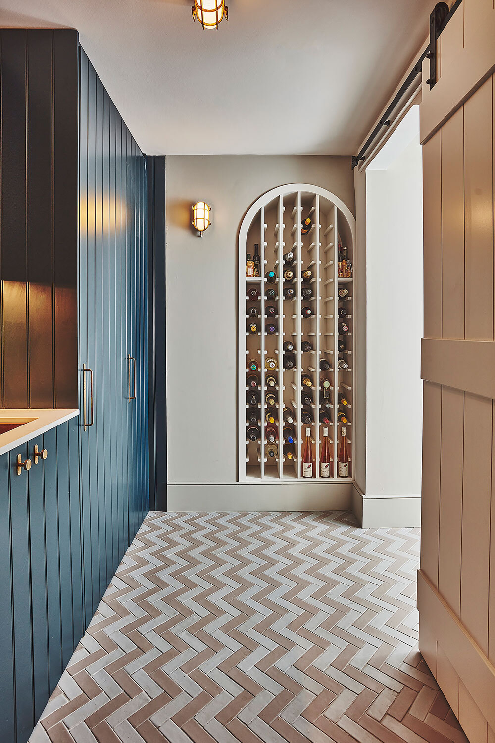 Wine rack in hallway 