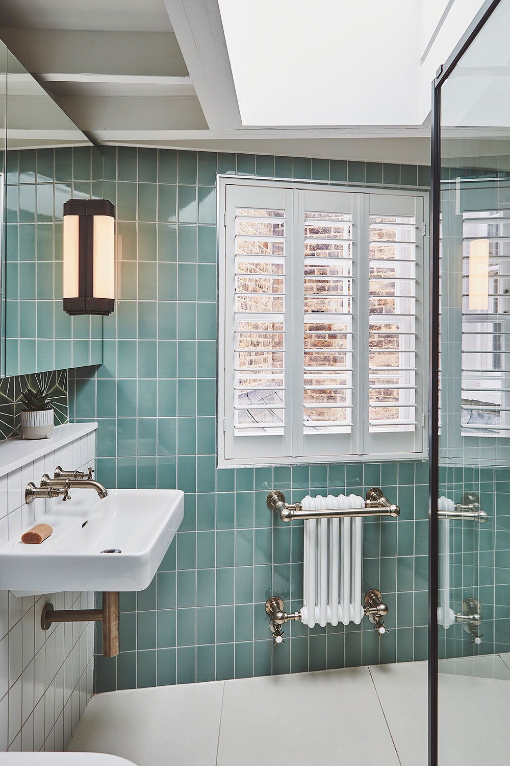 Green tiled bathroom