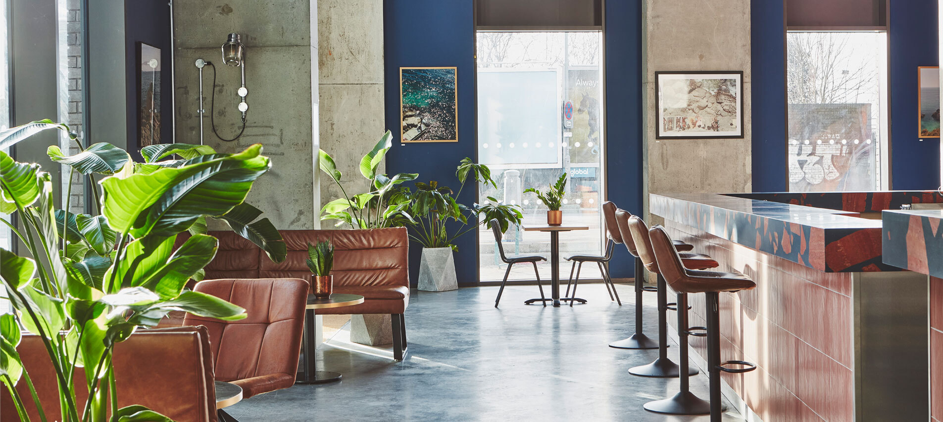 Bar seating and other tables and chairs