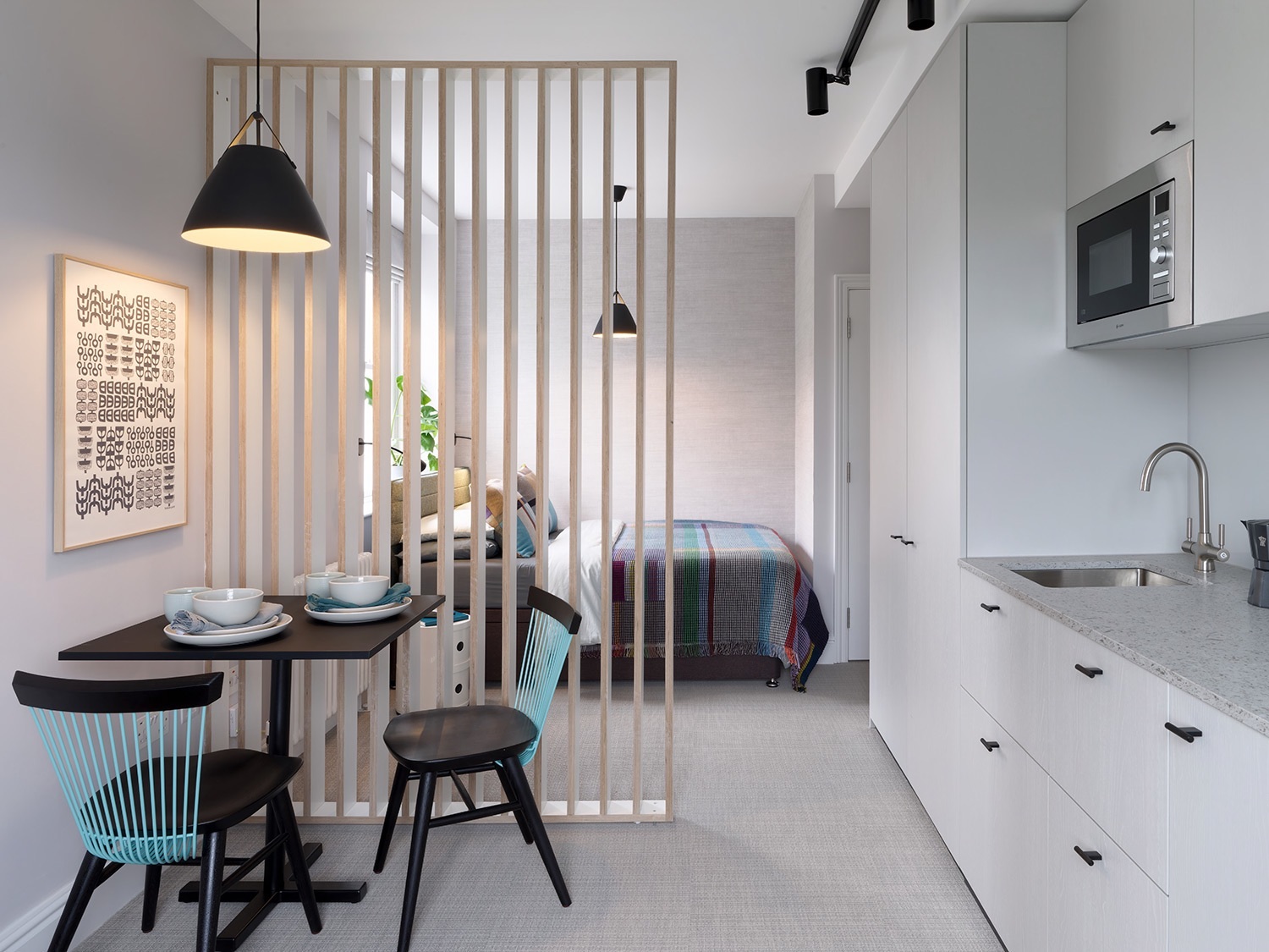 Bedroom with wooden detailing