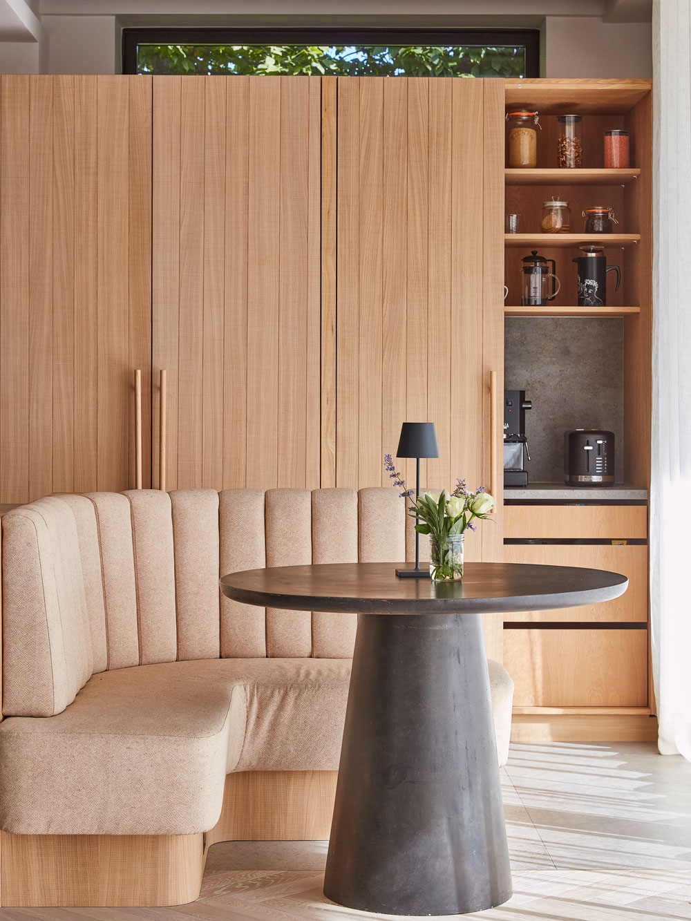 small table and seating