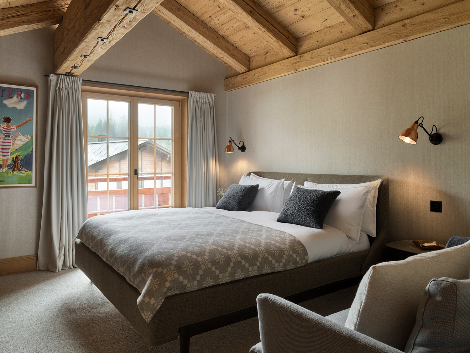 Contemporary Swiss Ski Chalet Bedroom