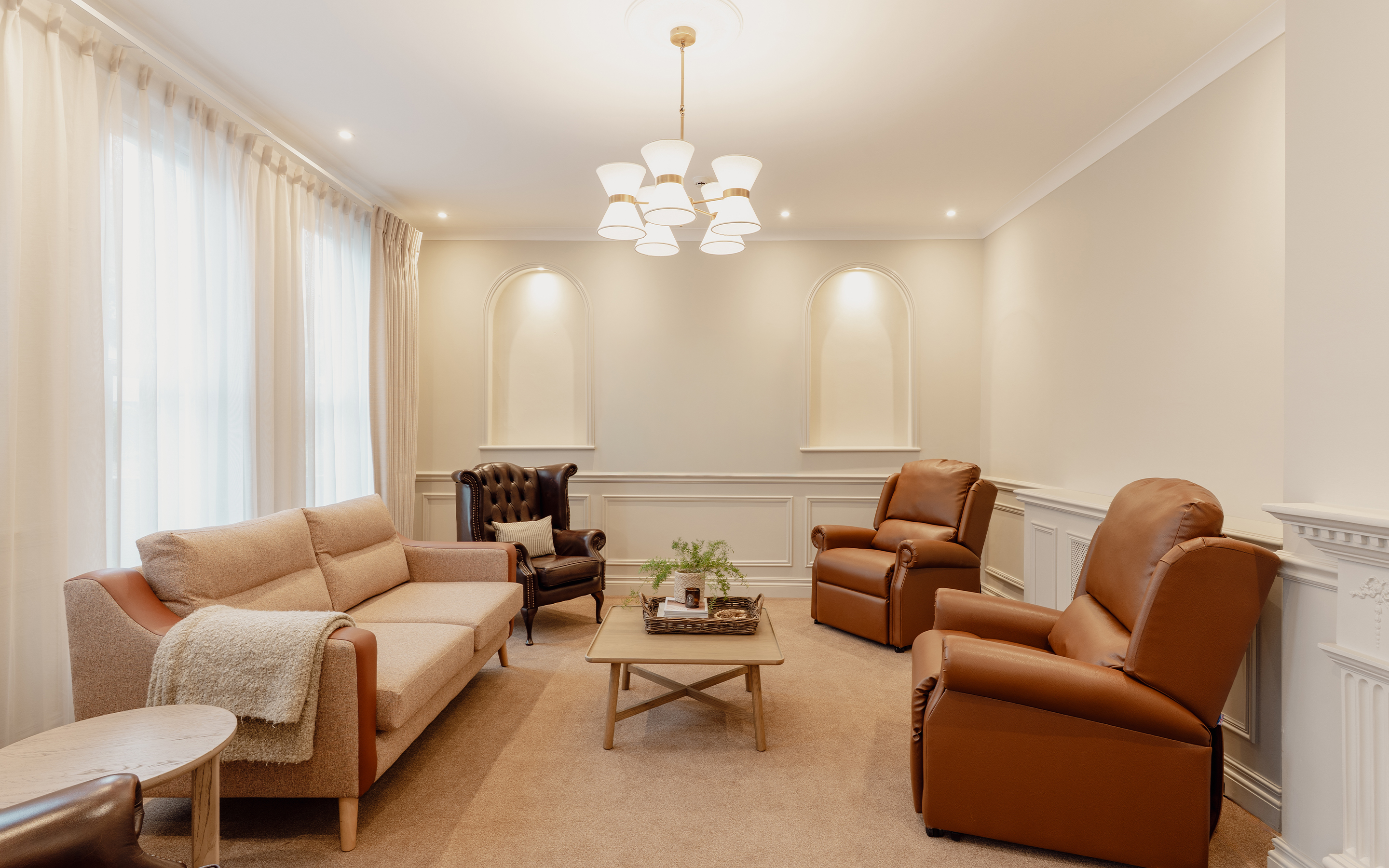 Resident lounge with armchairs.
