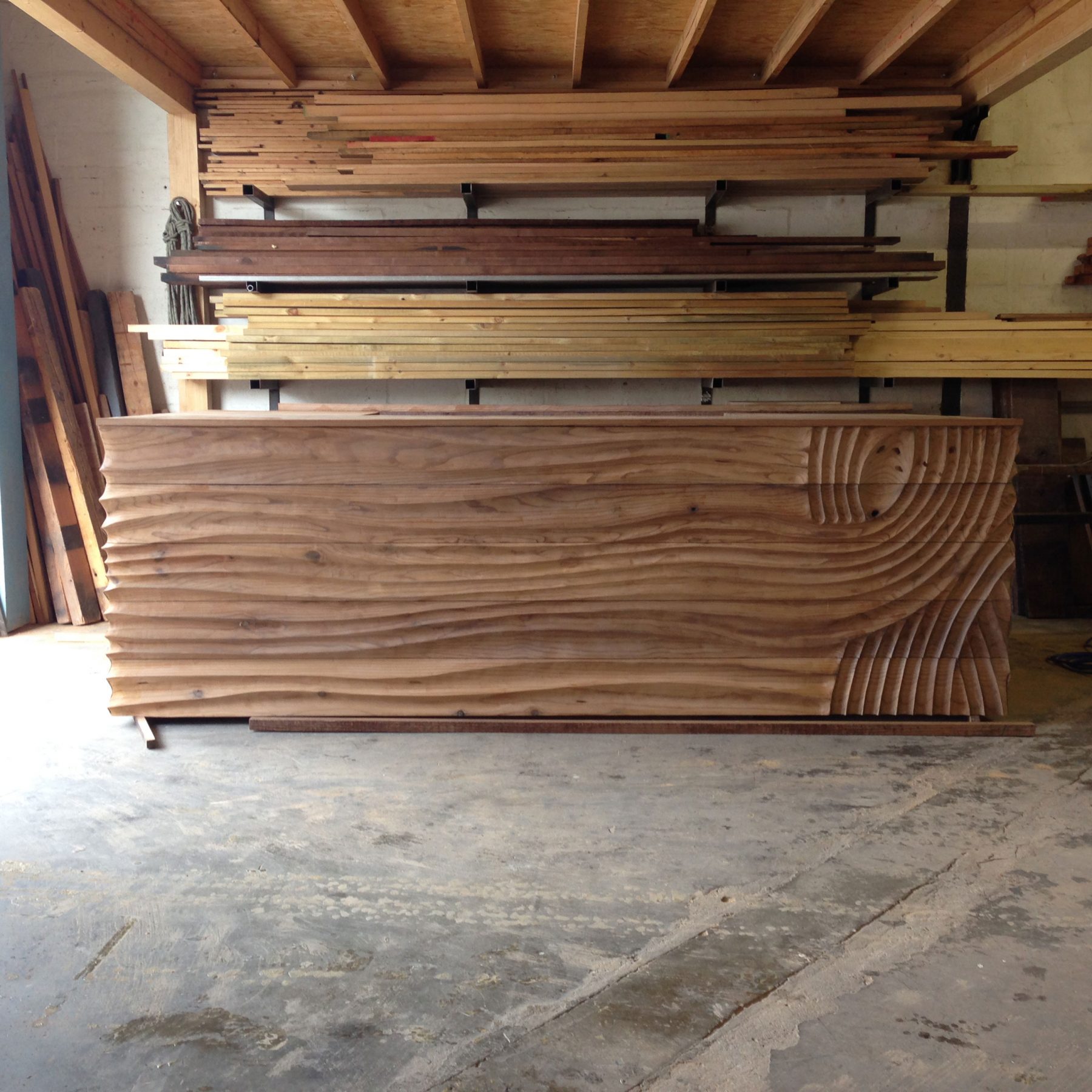 American Walnut  bespoke, carved bar