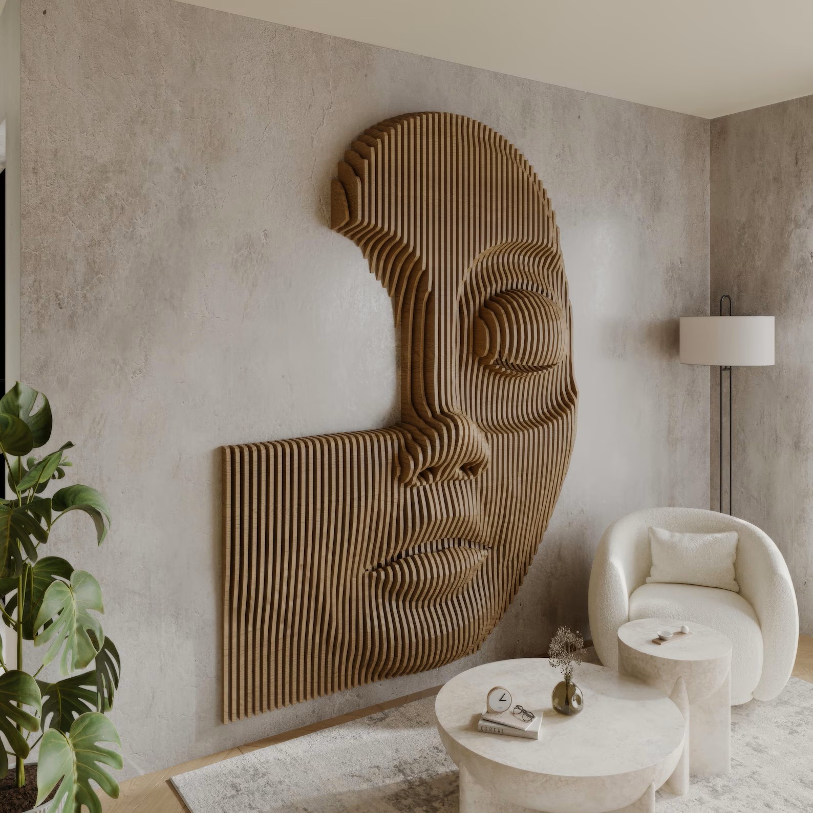 light brown parametric decoration "FACE"