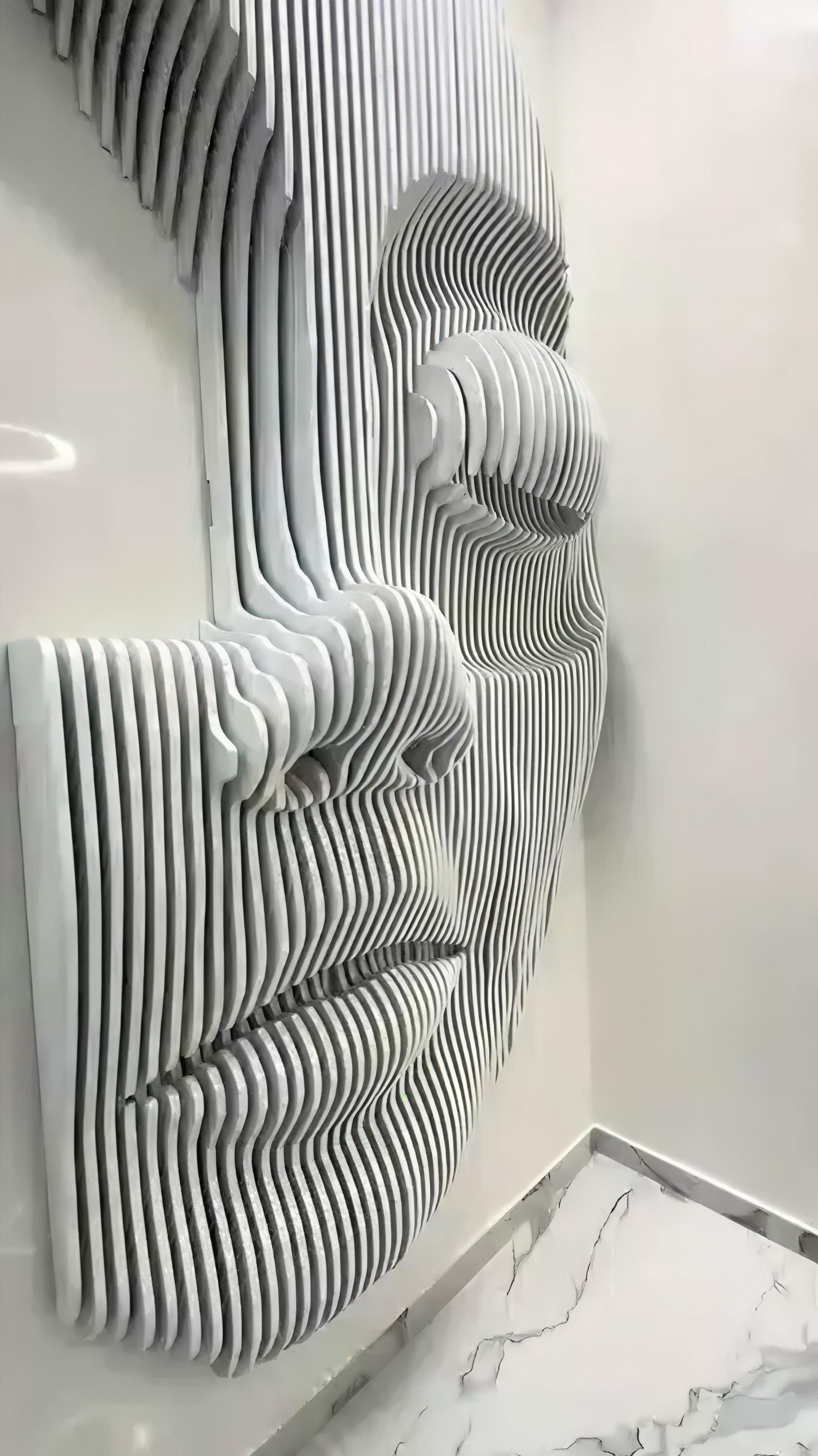 white parametric decoration "FACE"