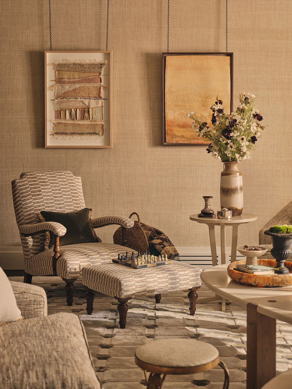armchair and decorative features