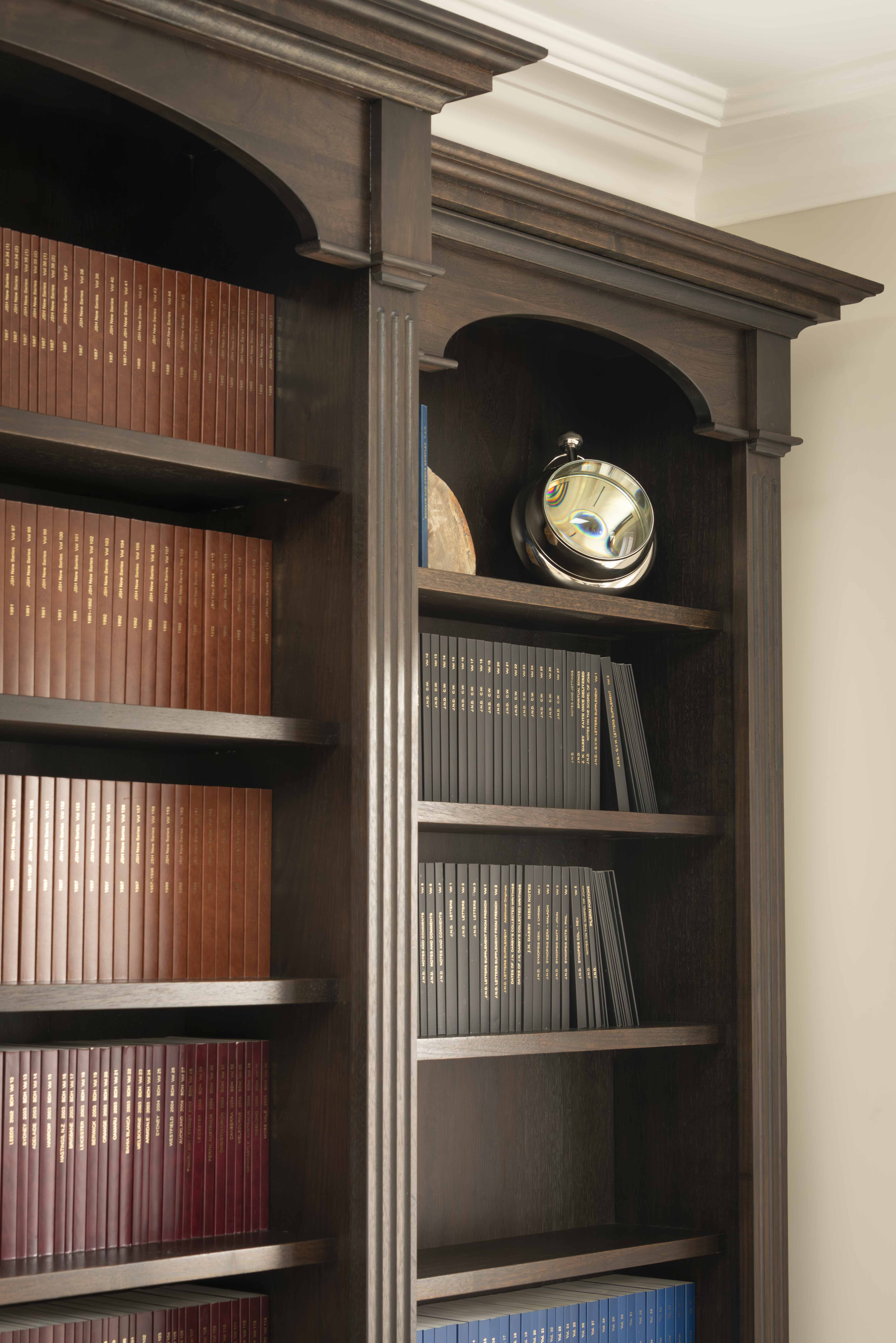 Walnut bookcase detail
