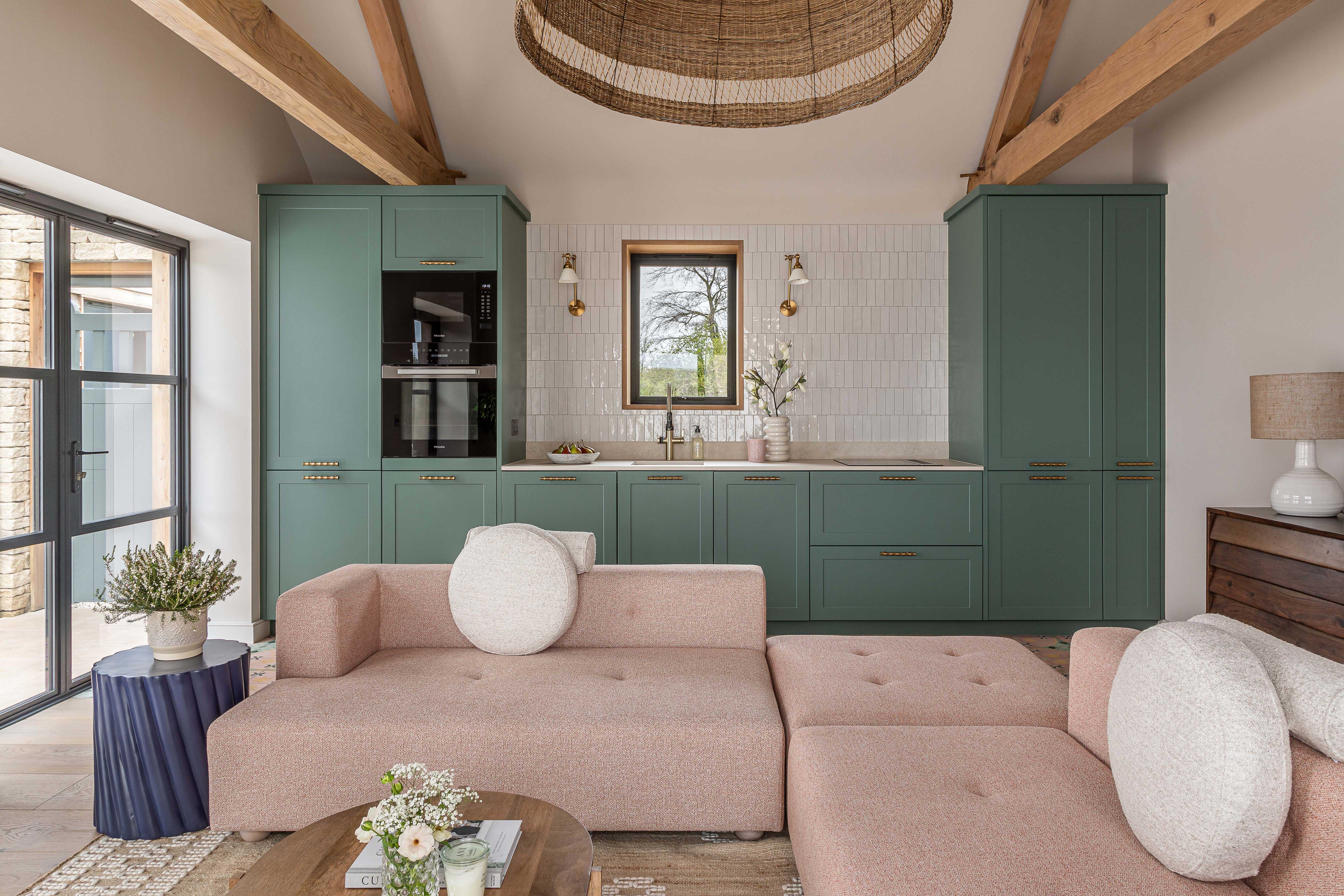 Bespoke modular sofa upholstered in Romo fabric by Origins Design for Chantel Elshout. Interior design: Chantel Elshout chantelelshout.com. Photography: Jonathan Bond jbondphotography.co.uk