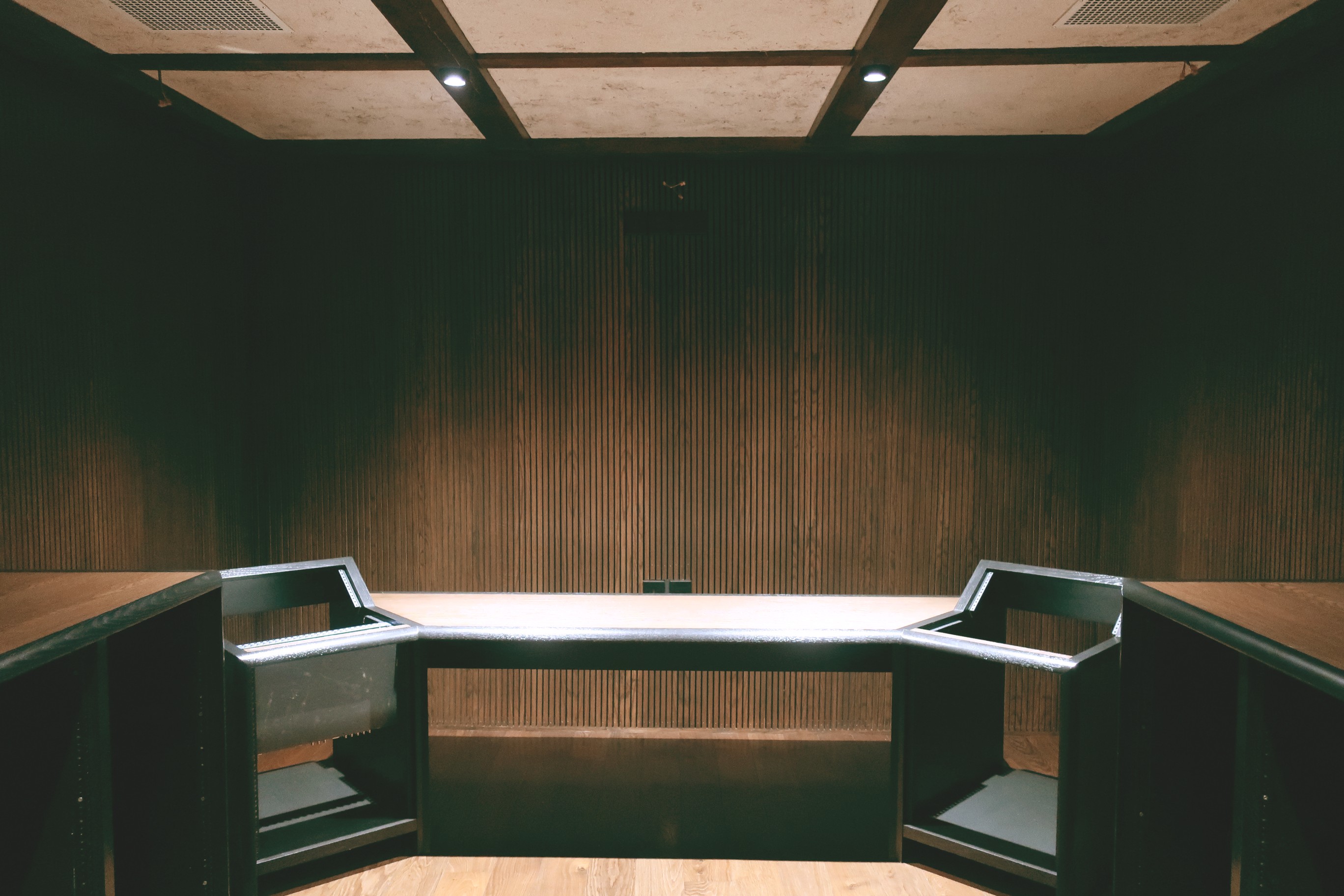 Recording studio mixing desk, with rack space.
