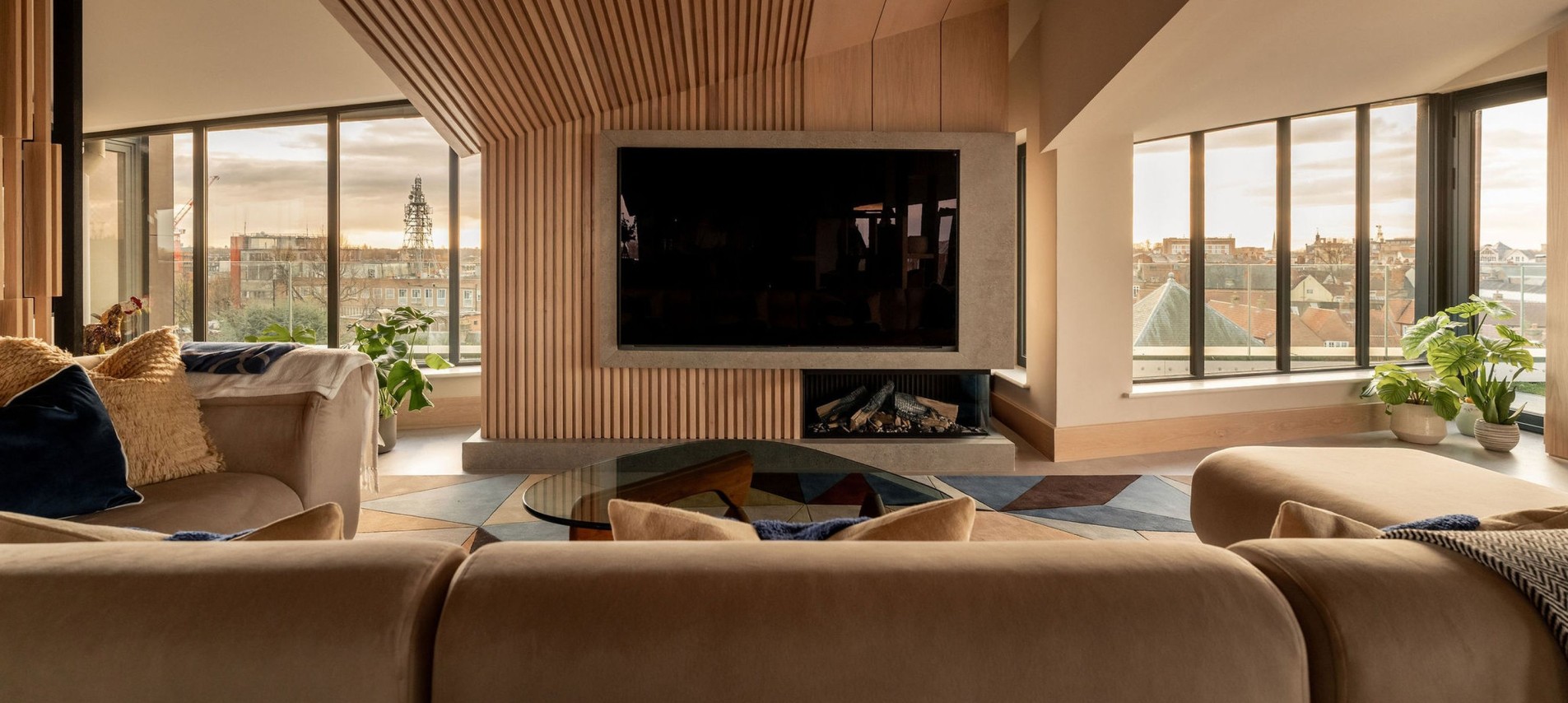 Sofa facing TV