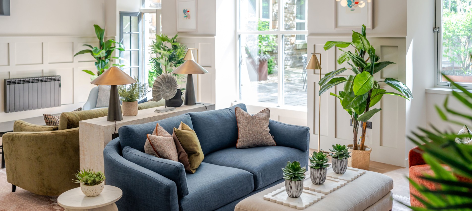 Sofa and plants